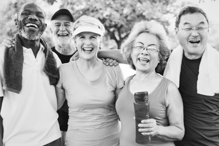Senior Friends Exercising Together